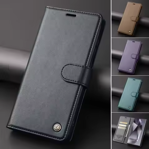 Flip Leather Case for Samsung Glaxy A15 A25 A35 A55 A16 A36 A56 S24 S25 Ultra S23 S22 S21 FE S20 Plus Anti theft Wallet Cover