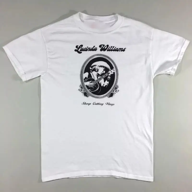 تي شيرت Vtg Lucinda Williams Country Music قطن أبيض بالحجم الكامل