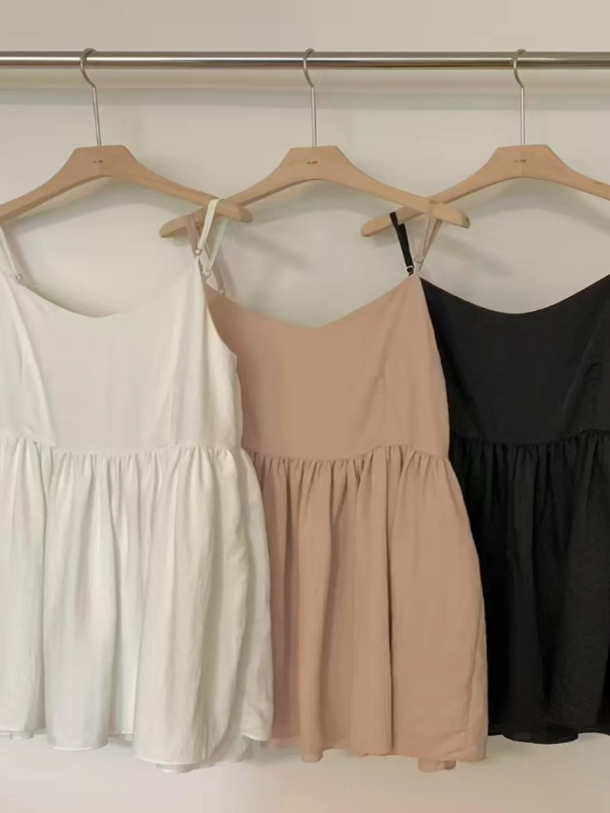 High Waist V-Ne Women's Dr Korean Sle Slimming Strap Design Sense Inner Wear ort Skirt Commute Princ Gown
