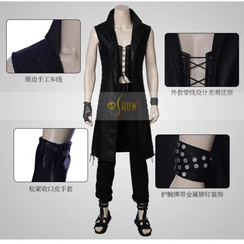 الشيطان قد تأثيري صرخة 5 فولت زي مجموعة كاملة أكمام خندق معطف شعر مستعار أحذية هالوين/التخرج/الرجال اليومي كوس القوطية DMC5 منافس