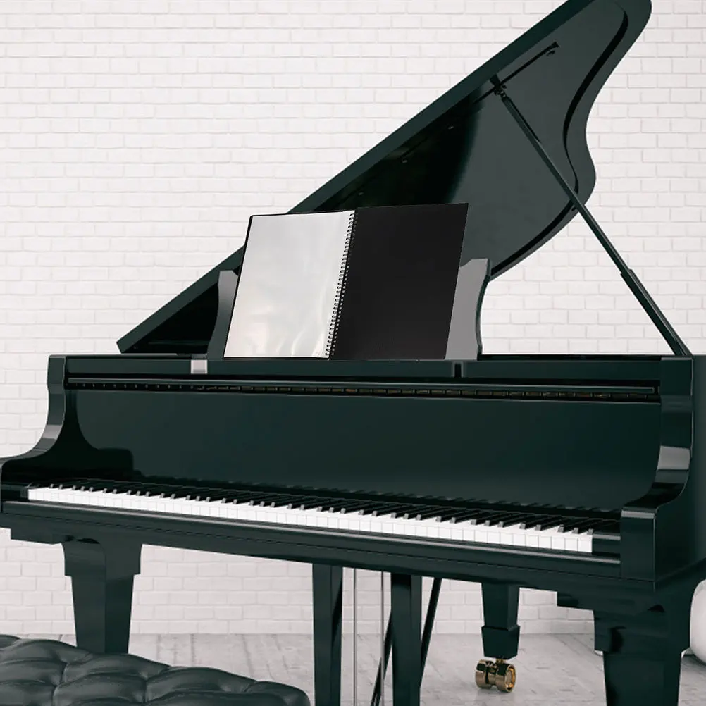 

2 Pcs Binder Book File Folders Information Booklet Musician Black Organizer Student