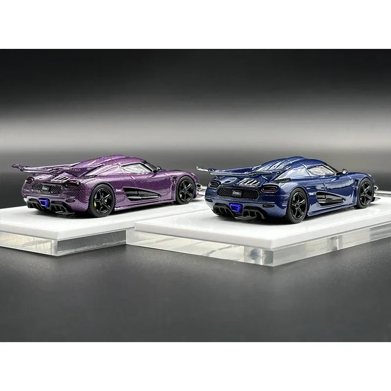 HKM-Diecast مجموعة موديل سيارة ، ألعاب مصغرة ، حبوب الكربون ، الأزرق والأرجواني ، 1:64 Agera One ، المجموعة