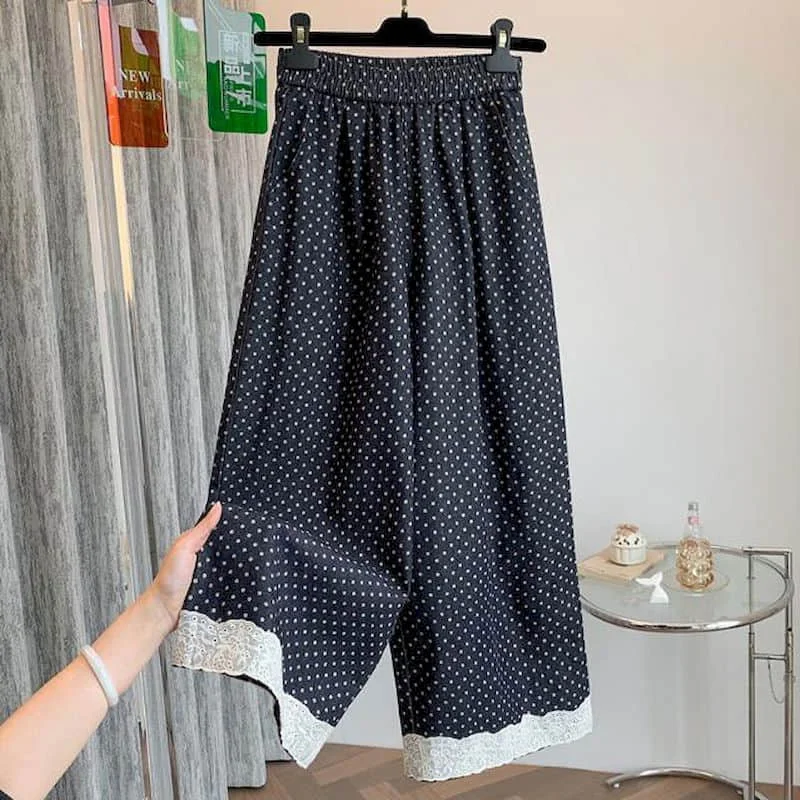 Baggy Jeans Women Summer Casual Loose Denim Wide Leg Pants Vintage Elastic Waisted Cropped Trousers Streetwear Women Clothing