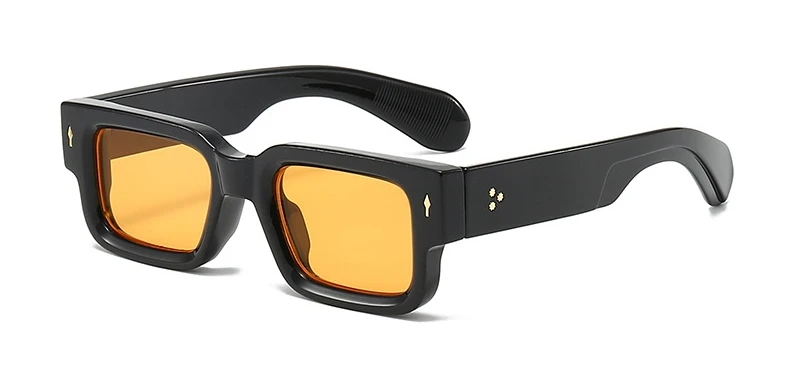 Thick Frame Square Sunglasses Chunky Rectangle Rivet Design UV400 Protection Thick Frame Square Sunglasses for Women Men Chunky Rectangle  main image 3