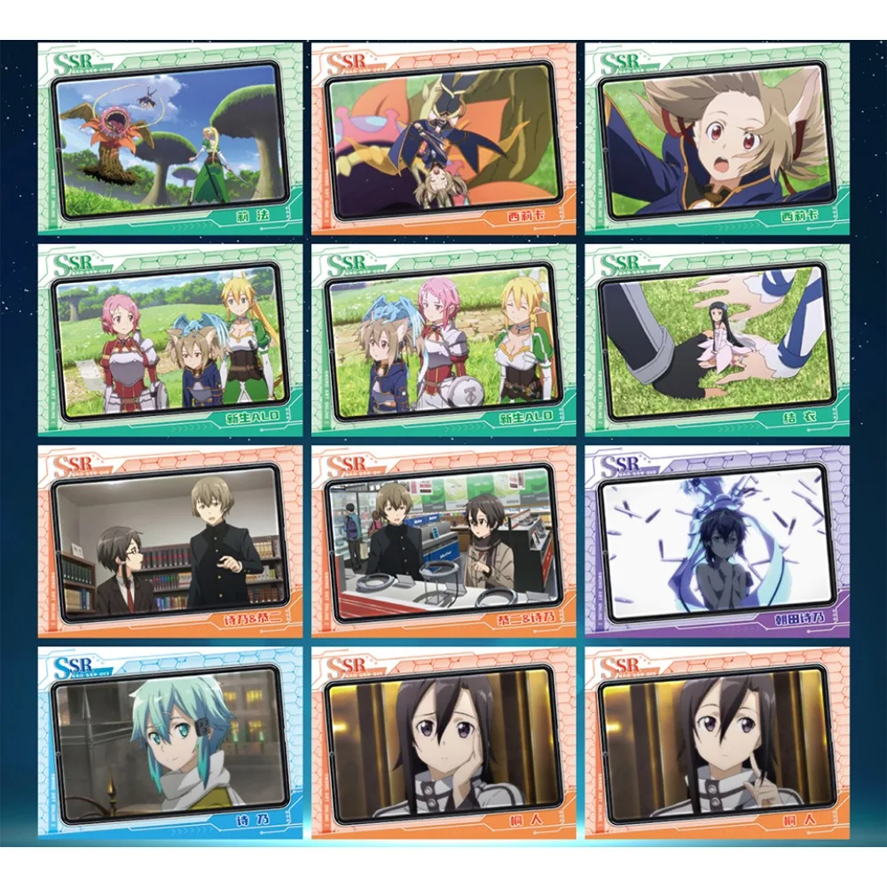 Genuine Sword Art Online Collection Cards Anime Game Characters Special Level Silver Diamond Scenario Card Child Christmas Gift