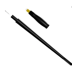 2/100pcs 2 in 1 Black 18U 0.18mm +5RL Disposable Microblading Tools Microblading Pen Microblading Supplies Eyebrow Tattoo Blades