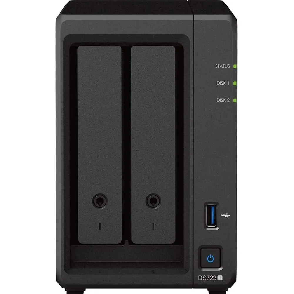 

Сервер DiskStation DS723+ NAS с процессором Ryzen 2.6 ГГц, 32 ГБ памяти, 8 ТБ HDD-накопителем, 1 ТБ M.2 NVMe SSD, 2 портами 1GbE LAN, DSM Ope