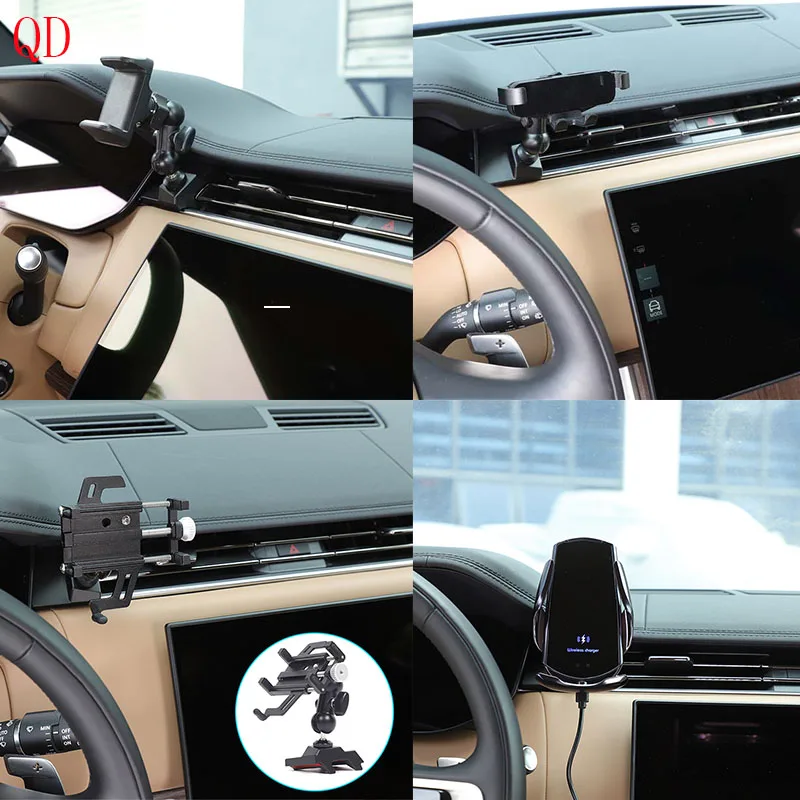 

Для Land Rover Range Rover Vogue Sports 2023-2025 + ABS черный автомобильный навигационный чехол для мобильного телефона аксессуары для салона автомобиля