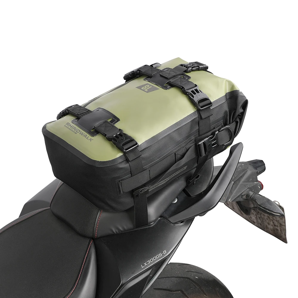 AliExpress Rhinowalk Motorcycl Back Seat Bag Tail Pack 100% Waterproof Dry Cycling Backpack 8L/15L/30L For Long Distance Saddle Pack 1 PC