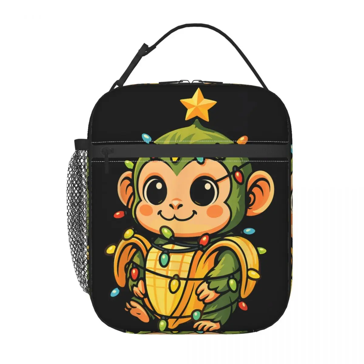Italian Brainrot Christmas Tree Chimpanzini Bananini Banana Lunch Bag Leisure Lunch Box For Adult Office Insulated Cooler Bag