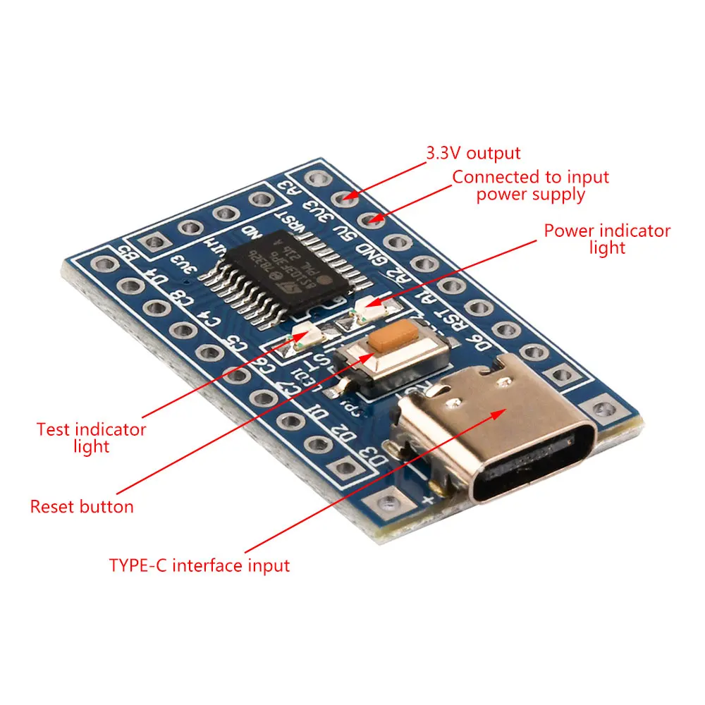 Módulo de placa de desarrollo de sistema mínimo para Arduino, tipo C, STM8S103F3P6, STM8S003F3P6