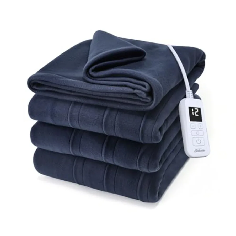 

Электрическое одеяло с подогревом Royal Ultra Fleece, размер 84 x 62 дюйма, 12 режимов нагрева, автоматическое отключение через 12 часов