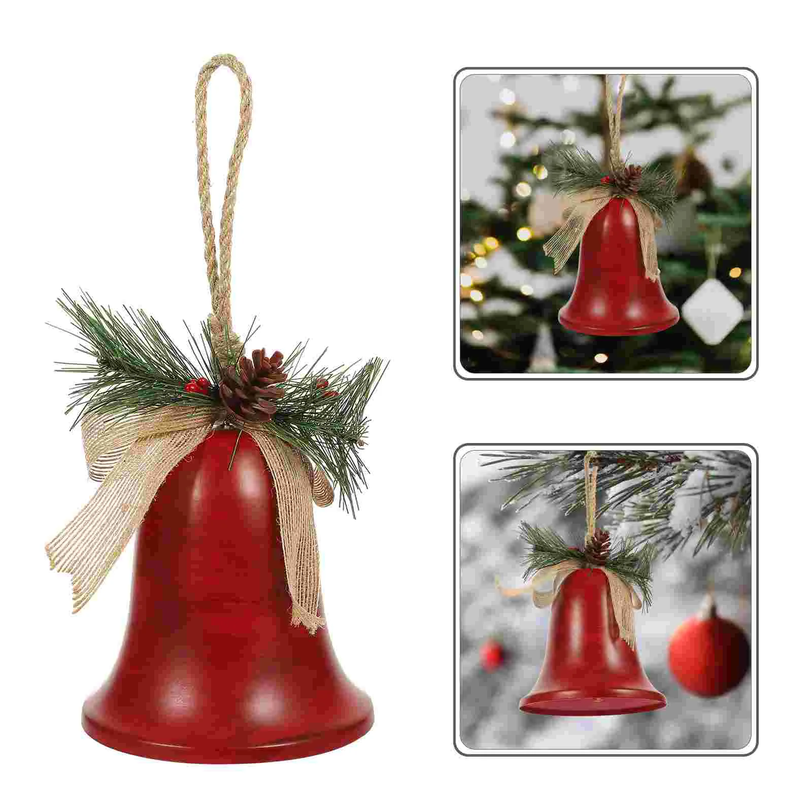 

Christmas Metal Horn Bell Bells Xmas Hanging Props Baby Tree Lights for Decoration