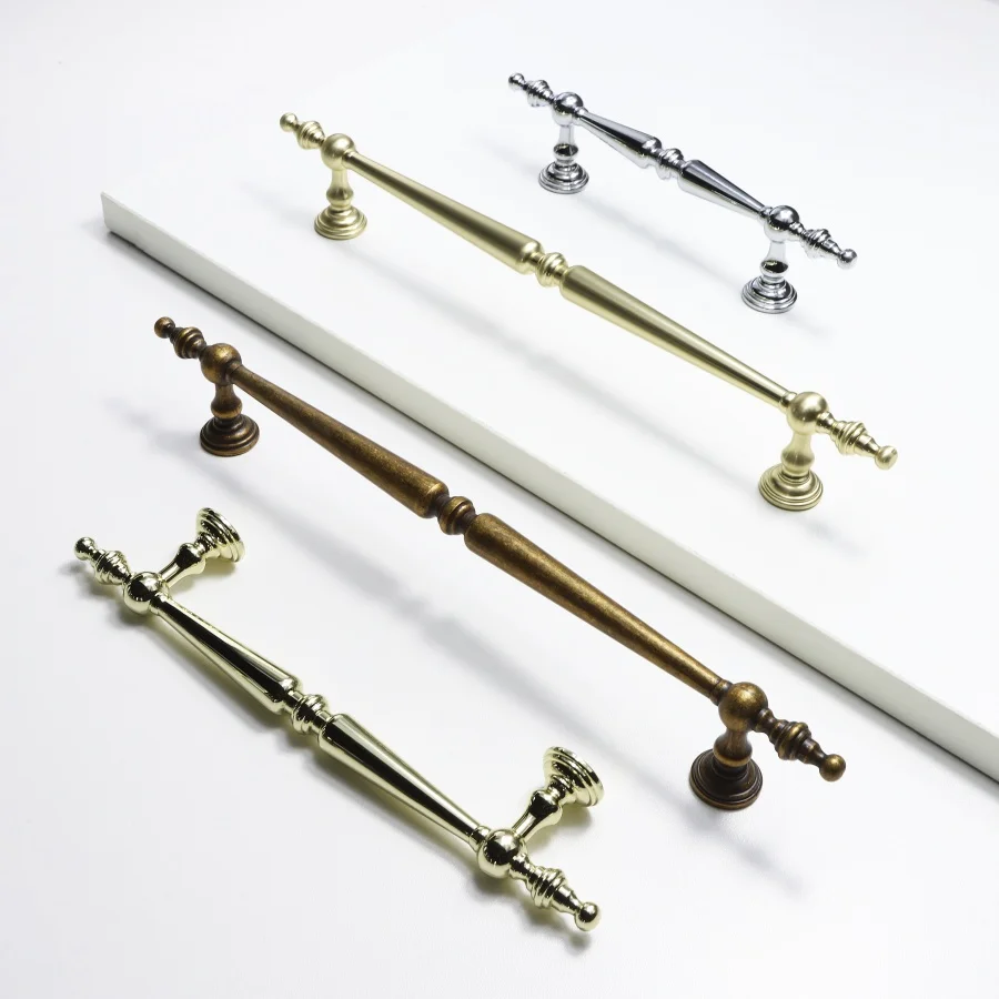 Retro Golden Furniture Handle Zinc Alloy Cabinet Drawer Handle Wardrobe Door Handle Home Decoration Hardware