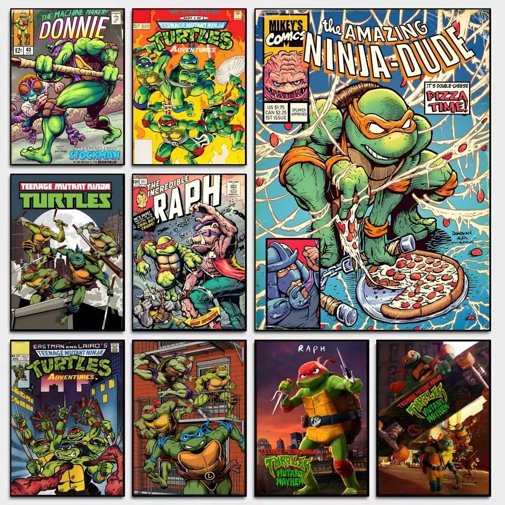 Popular T-Teenage M-Mutant N-Ninja T-Turtles Good Quality Prints and Posters Waterproof Paper Sticker Coffee House Bar