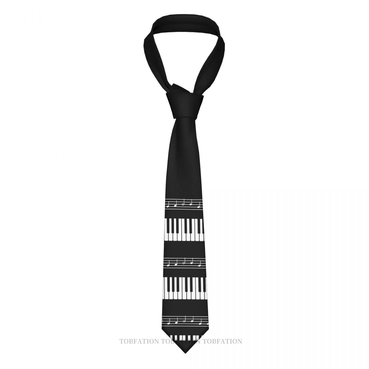 Piano Organ Keyboard Music Notes Classic Men's Printed Polyester 8cm Width Necktie Cosplay Party Accessory