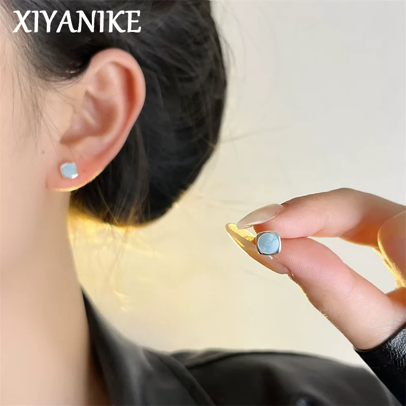 

XIYANIKE Summer Cute Mini Stone Stud Piercing Earrings For Women Girl Sweet Fashion New Jewelry Accessories Gift Party Holiday