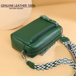 Women Bags Designer 100% Genuine Leather 3 layers Crossbody Bags for Womens Small Square bag Shoulder bag Handbags Sac a main