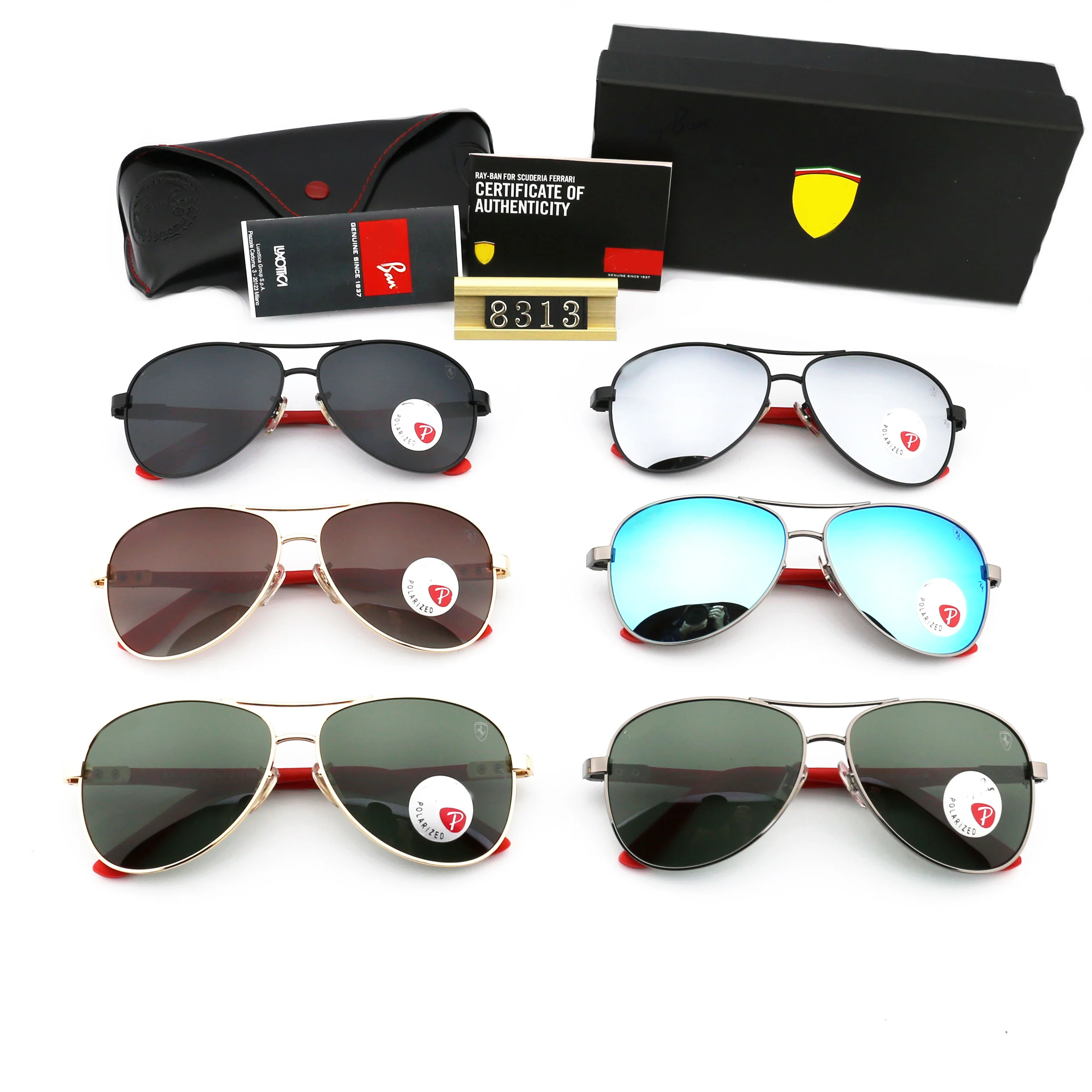 High quality polarized sunglasses material: imported Polaroid lens model: 89Ray Bans' material polarized lens color: model: RB83