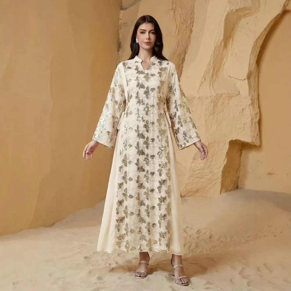 Eid Muslim Party Dress for Women Jalabiya Abaya Ramadan Long Dresses Abayas Woman Embroidery Kimono Robe Caftan Vestidos 2024