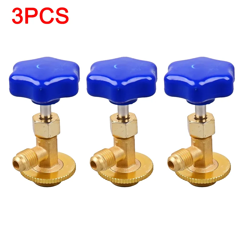 3 Pcs Dispensing Valve Bottle Opener 1/4 SAE Connector Mayitr Refrigerant Bottle Can Tap for R12 R22 R6000a R134a R410a Gas