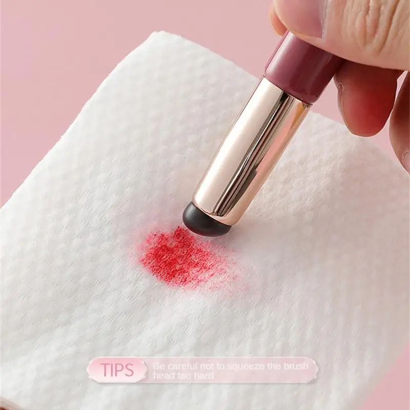 Juego de brochas de silicona de alta elasticidad, 2 piezas, para lápiz labial, bálsamo labial y corrector