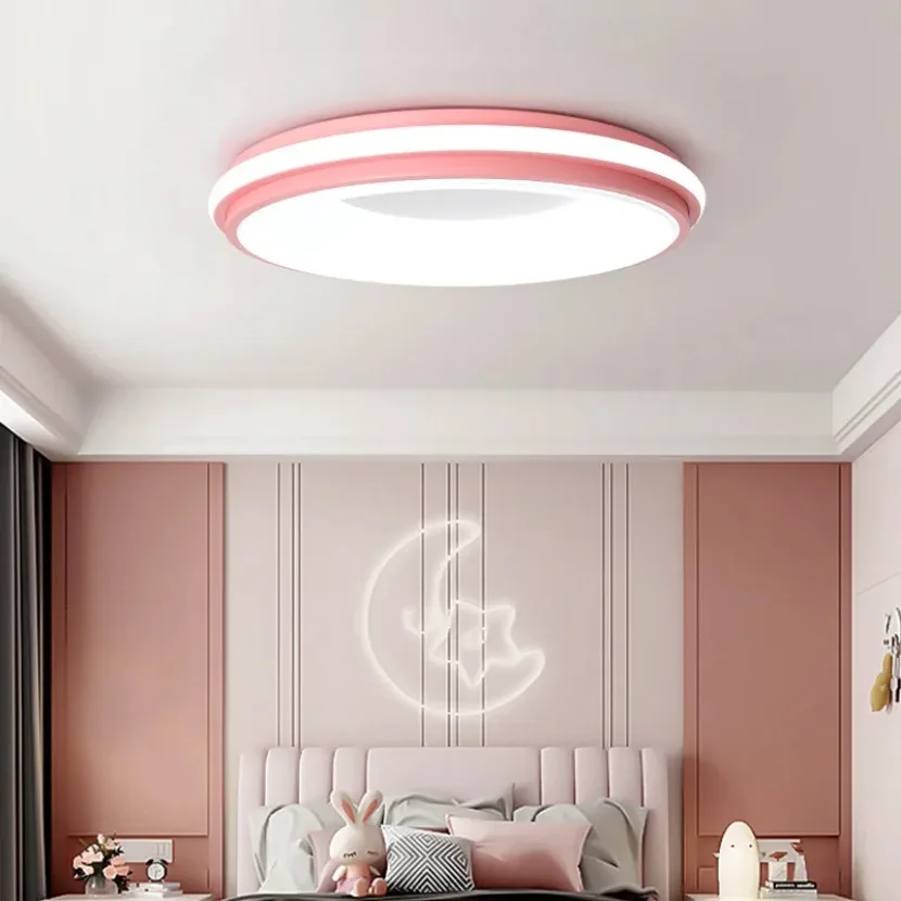 Imagem -02 - Candeeiro de Teto Circular Nórdico Macaron Decorativo Moderno Criativo Quarto Sala de Estar Corredor Iluminação Doméstica 30w 36w