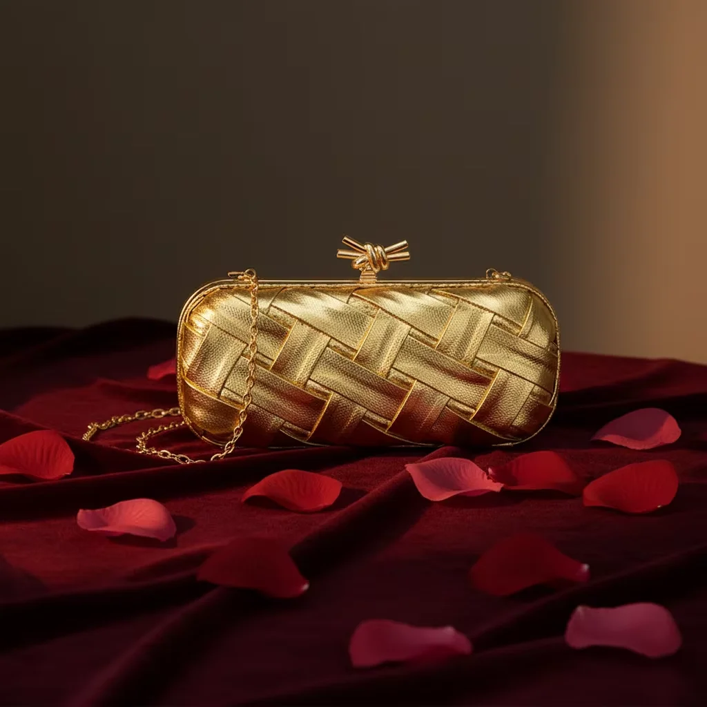 Factory Wholesale 2026 New Women's Geometric Woven Handbag Versatile Fashionable Party Clutch Single Shoulder Evening Bag Ladies