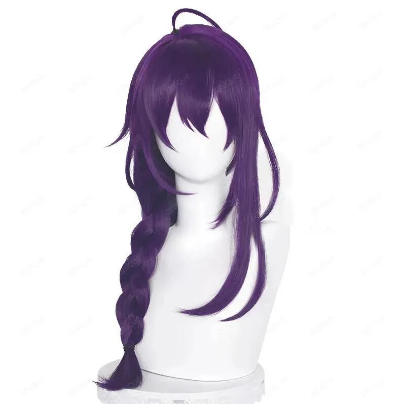 

Game Stars Ayase Mayoi Cosplay Wig Long Purple Braided Heat Resistant Synthetic Hair Halloween Wigs