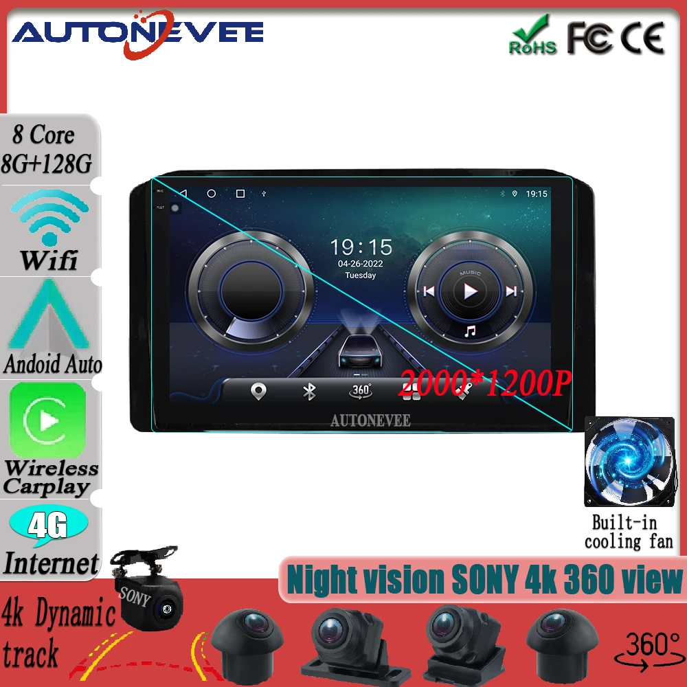 Android 12 Für Mitsubishi Xpander 2021-2022 Rechtslenker HD Bildschirm Touchscreen USB Carplay Unterstützung DVR GPS navigation Radio