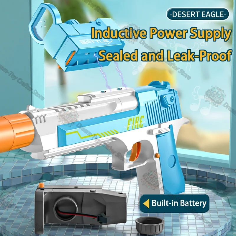 Elektrisch Desert Eagle Waterpistool Speelgoed voor kinderen Automatische Blaster Handpomp Actie Outdoor Soaker Strand Spelen Splash Schieten