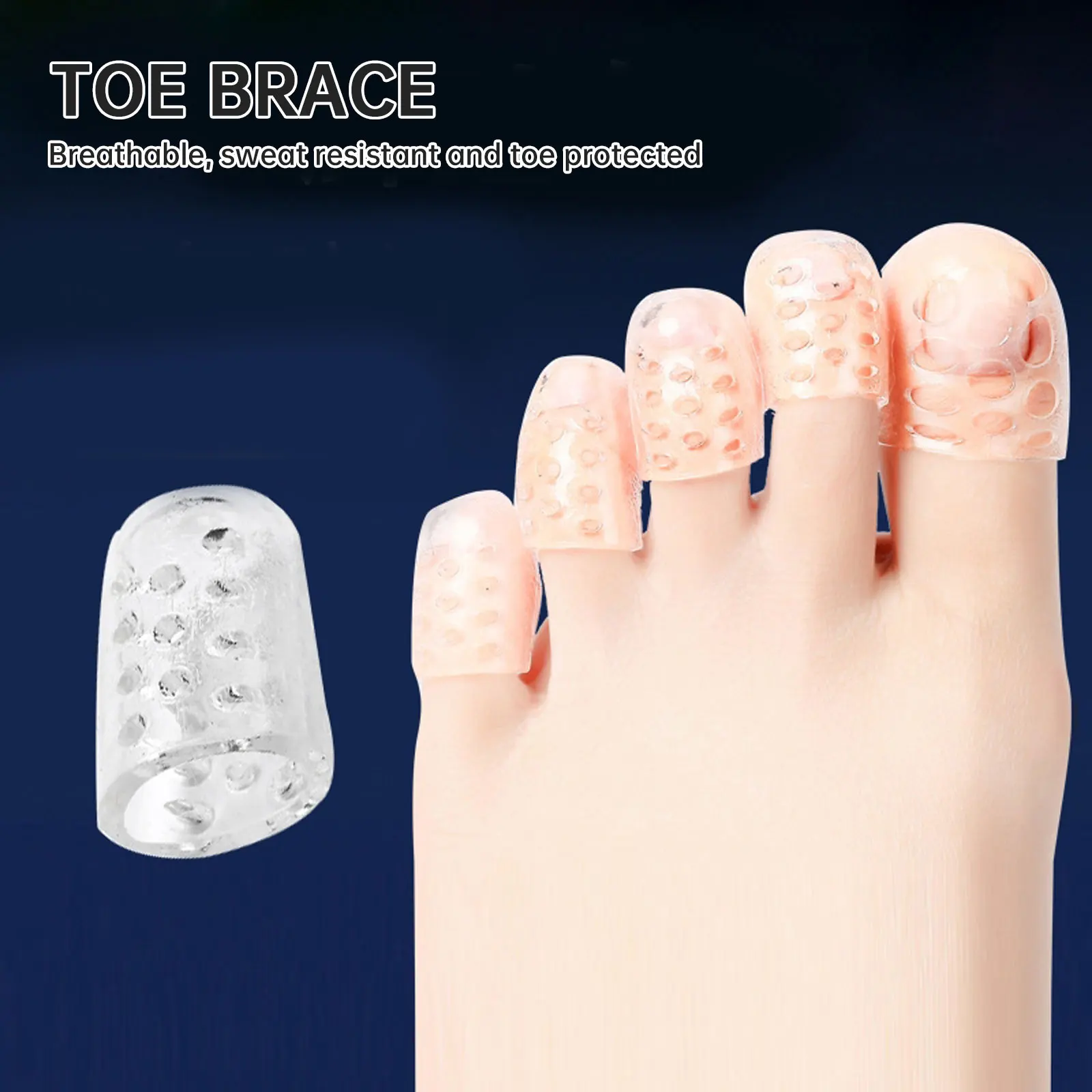 Embouts de silicona elásticos, Protector de dedos transpirable antifricción, previene ampollas, cubierta para dedos, Protector de tubo para el dedo del pie, cuidado de los pies