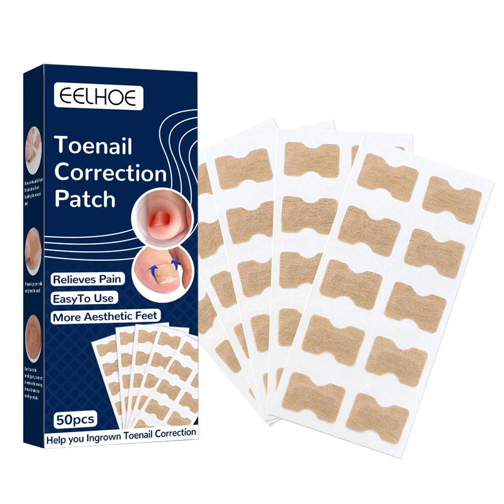 50pcs Nail Correction Stickers Ingrown Toenail Corrector Patch Waterproof Paronychia Treatment Recover Corrector Pedicure Tool