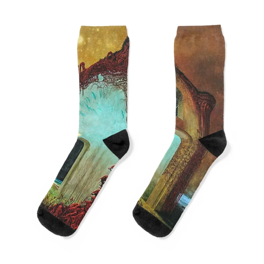 

Untitled (House), by Zdzisaw Beksiński Socks gym hiphop Socks For Men Women's