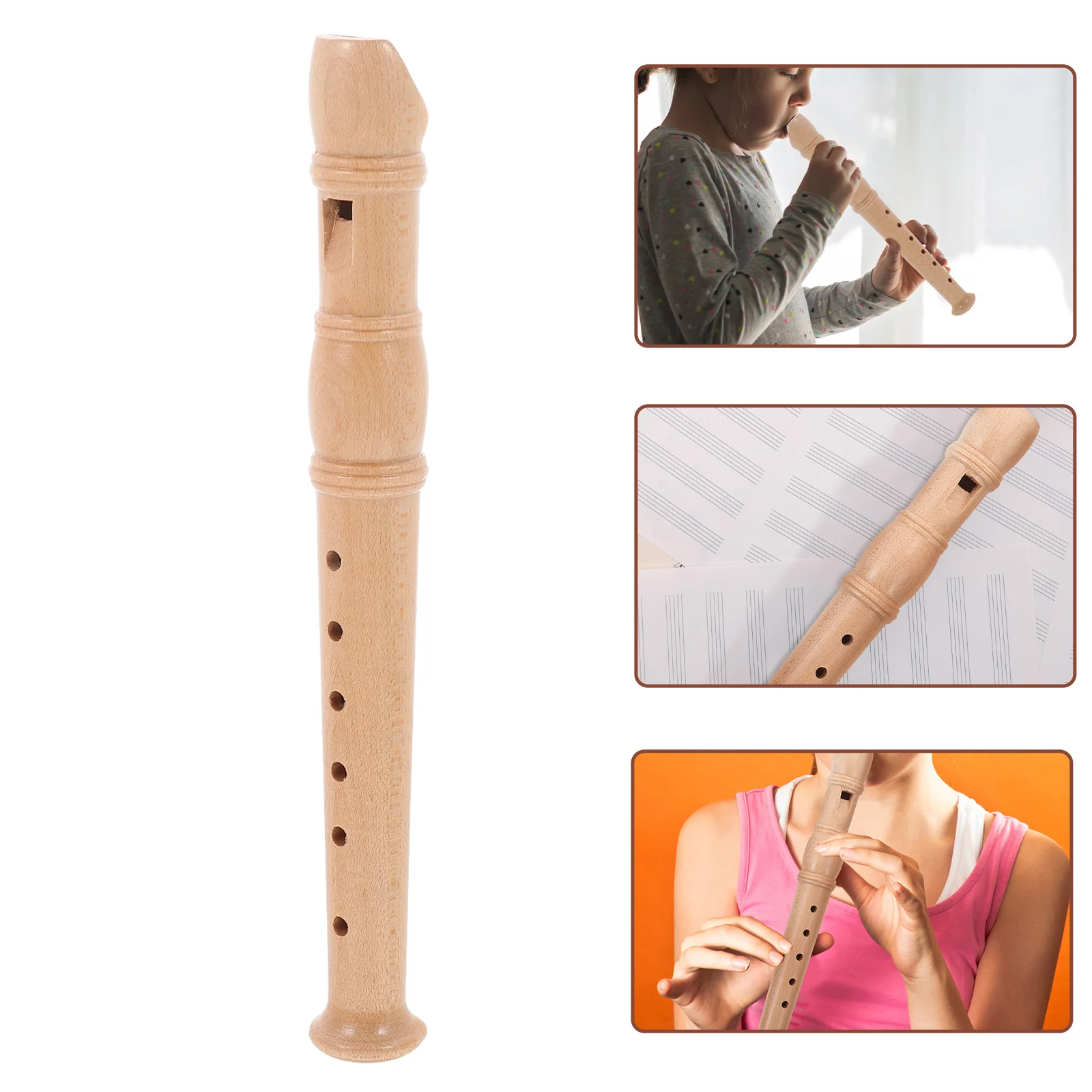 Wooden Children's Clarionet Flute Soprano Recorder Childrens Toys Clarinet for Kids 6 Hole Student Children’s