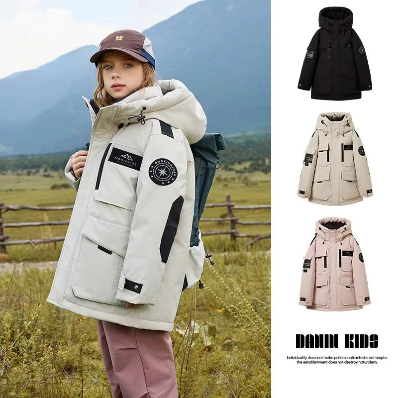 

Children's Down Jacket for Middle and Old Children 2025 New Foreign Style Winter Thickened Down Jacket for Boys and Girls