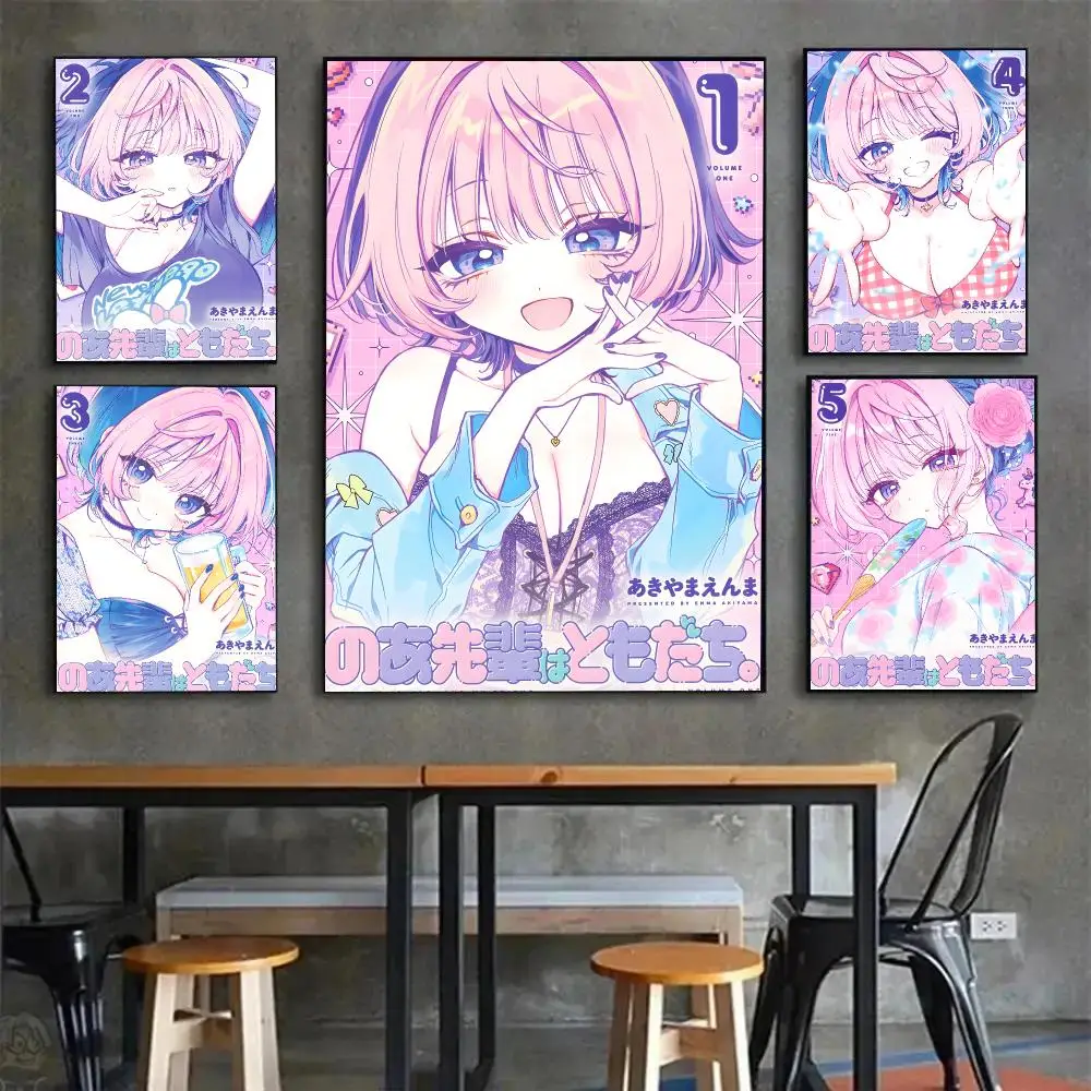 manga sliceoflife Noa-Senpai Is My Friend Poster Painting Wall Art Mural for Living Room Home Decor and Gifts