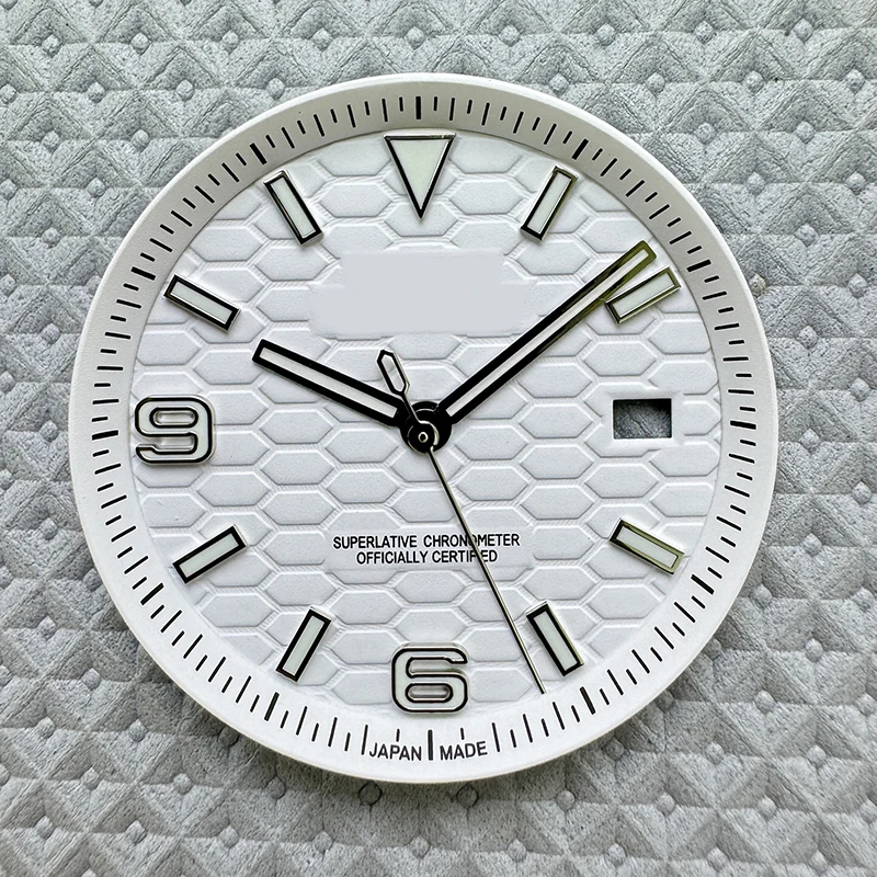 33.8mm NH35 Dial S Logo Dial Sterile Honeycomb Dial Suitable For NH35/NH36 Automatic Movement Vertical Lines Watch Accessories