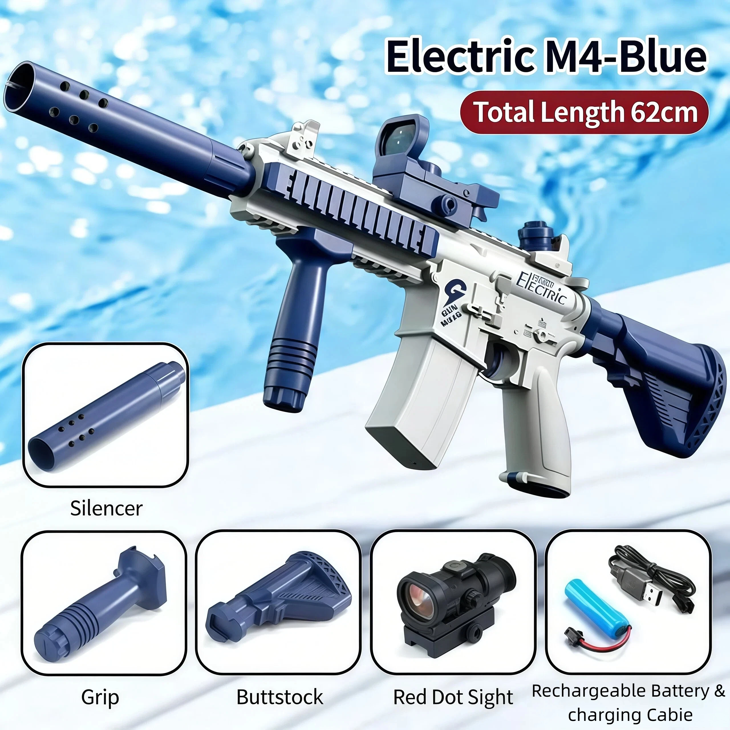 Electric Water Gun, Automatic Squirt Guns With Long Range W…