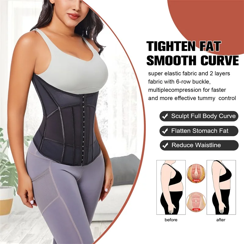 MiiOW Waist Trainer Corset Women Binders Shapers Tummy Wrap Body Shapewear Slimming Belt Flat Belly Workout Women Shaper Girdle