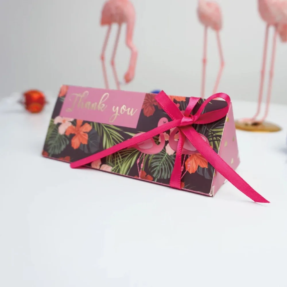 50pcs New Northern Europe style Flamingo Candy Boxes Wedding gift Favors  Party thanks Gift Box Chocolate Box