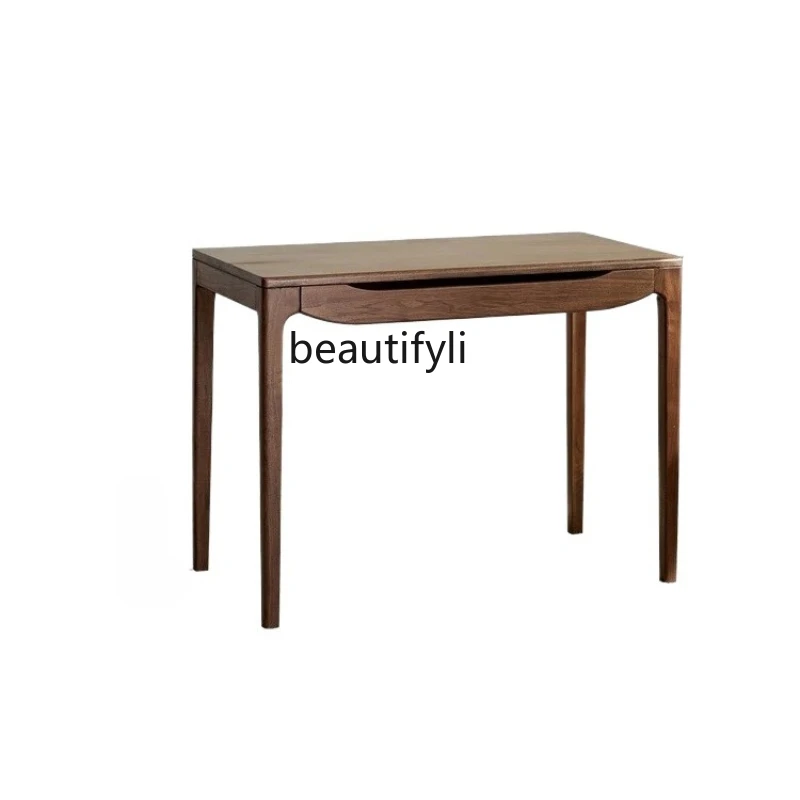 

Solid wood desk Modern simple black walnut desk Home writing desk Solid wood