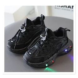 Light up children's sports shoes 1-3 years old 6 children's tennis shoes 2023 autumn new casual shoes for boys and girls with so