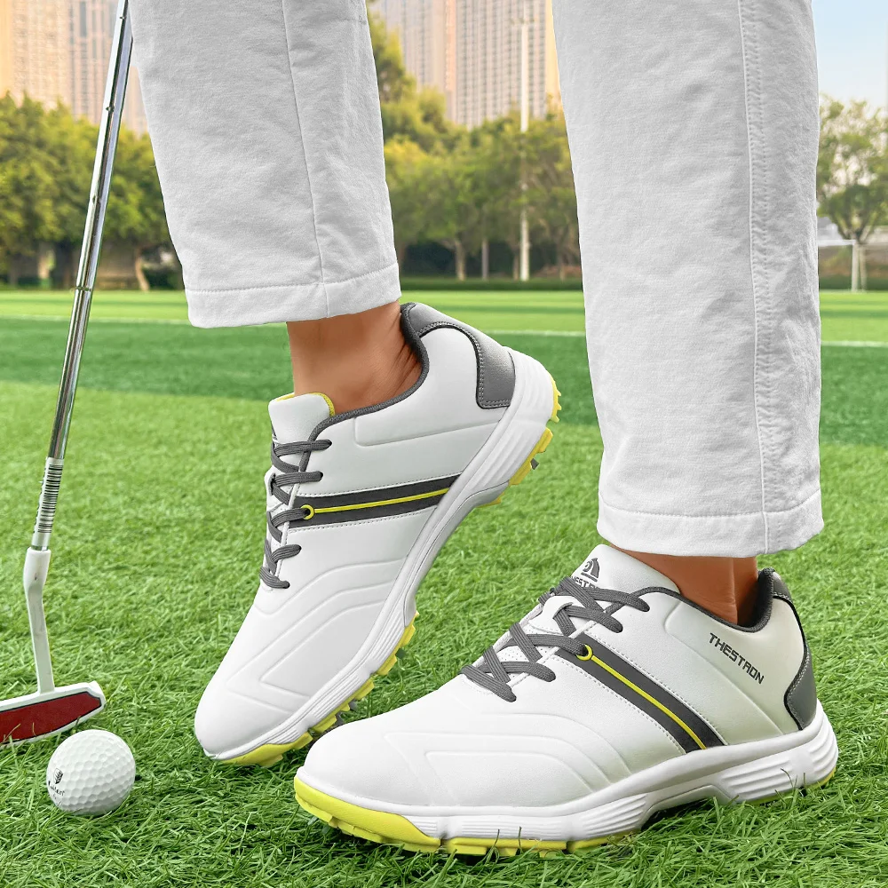 2024 New Men's Golf Shoes, High-quality Anti Slip and Comfortable Golf Sports Shoes, Men's Outdoor Grass Training Walking Shoes