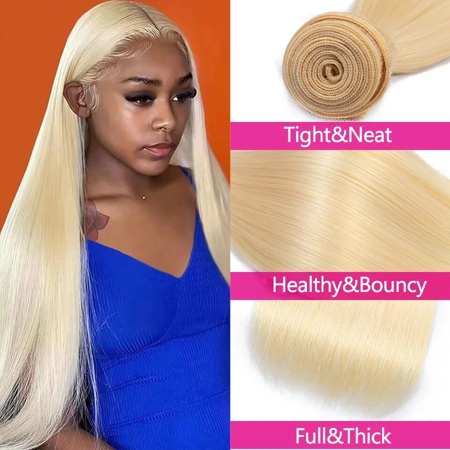 28 30 32 Inch 1/3/4 613 Blonde Steil Haar Bundels Voor Vrouwen Braziliaanse Remy Gekleurde Human Hair Extension Honingblonde Bundels