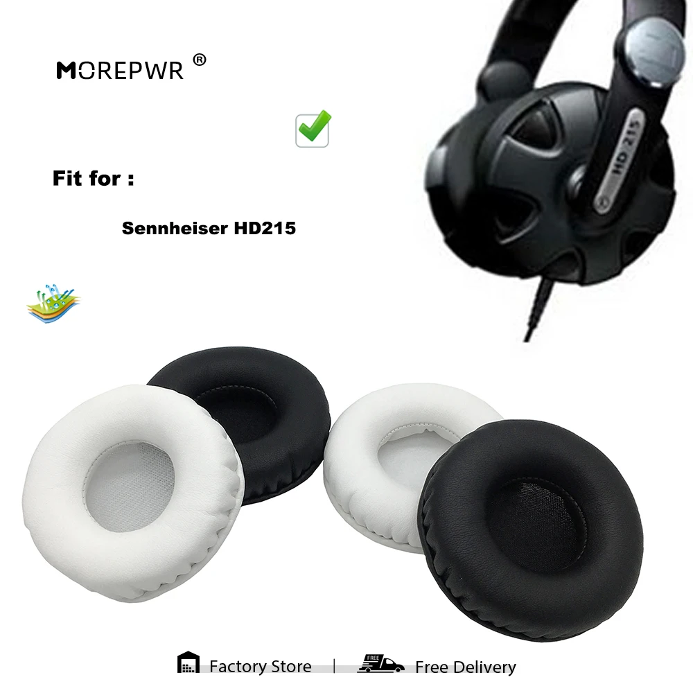 Morepwr New Upgrade Replacement Ear Pads for Sennheiser HD215 Headset Parts Leather Cushion Velvet Earmuff Sleeve Cover