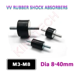 1/2/4/6/10Pcs Male-Male Thread M3 M4 M5 M6 M8 Shock Absorbers VV-Type Rubber Mount Anti Vibration Dia 8-40mm Silent Block