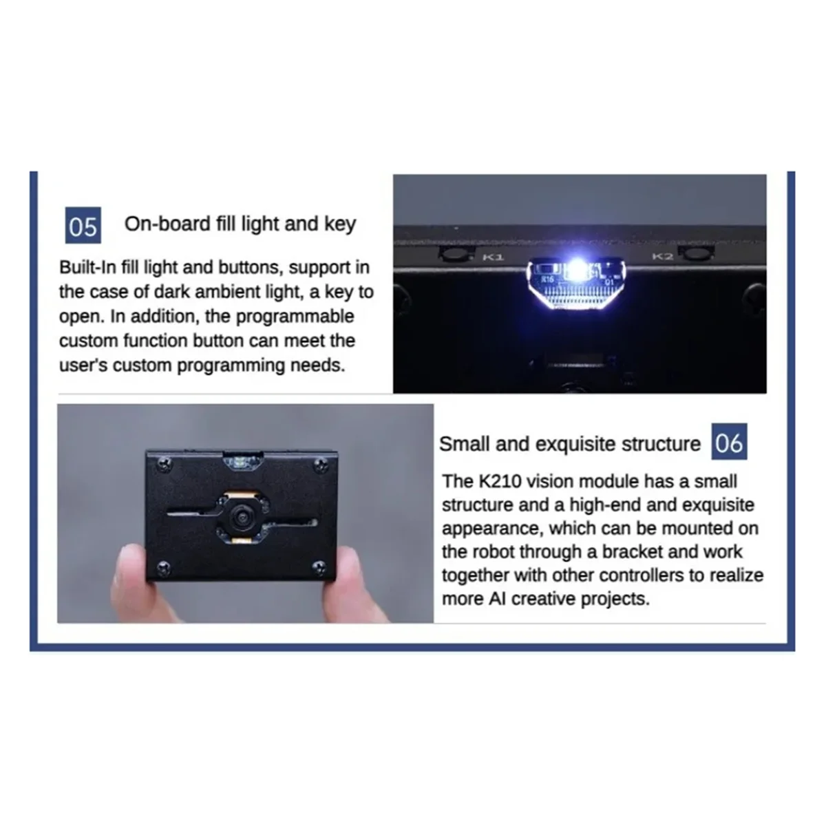 

LDFH K210 Visual Module WonderMV Vision Recognition Module Smart Camera Python Development Board Programmable CanMV Sensor A