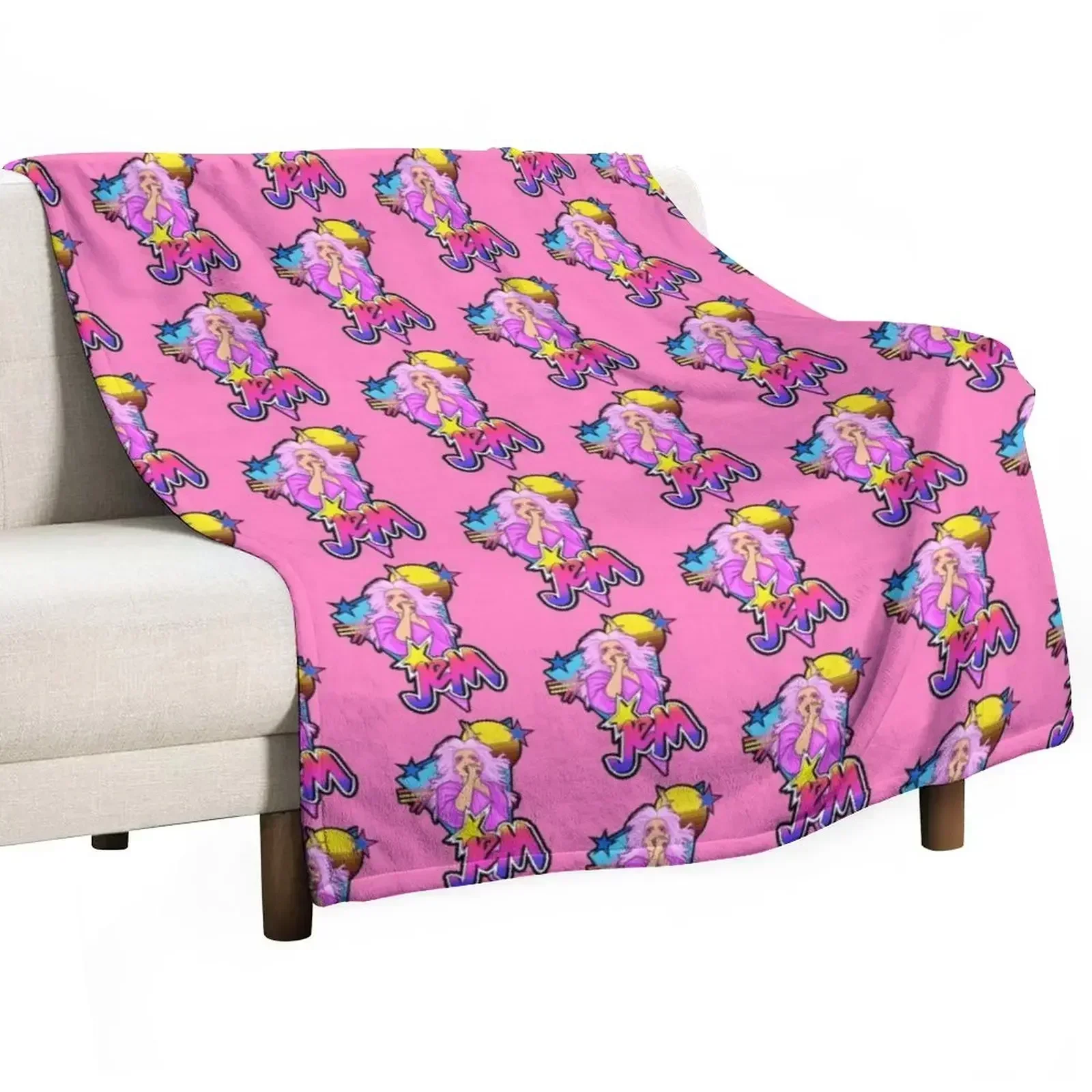 RETRO 80S JEM Throw Blanket Elegant Warm Throw Blanket for Hotel Home