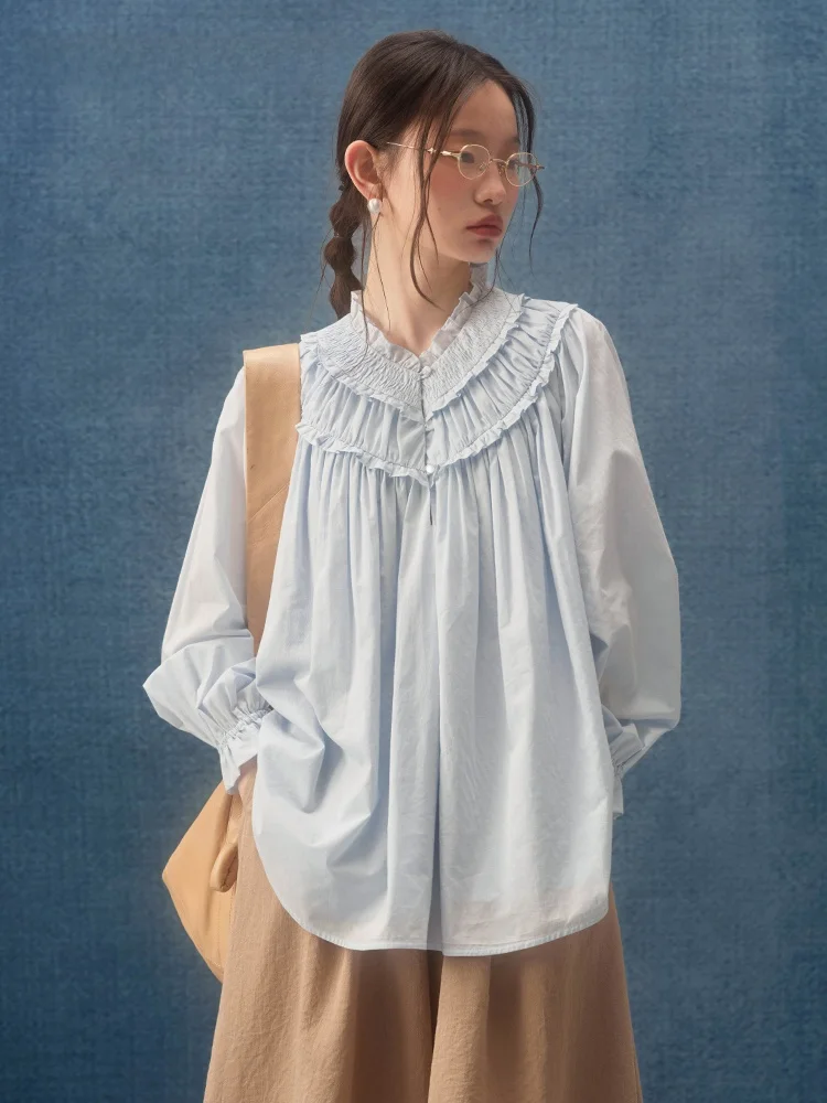 

Babymoon свободный хлопковый синий irt f Open Long Sve женский весенний новый уникальный повседневный топ с оригинальным дизайном